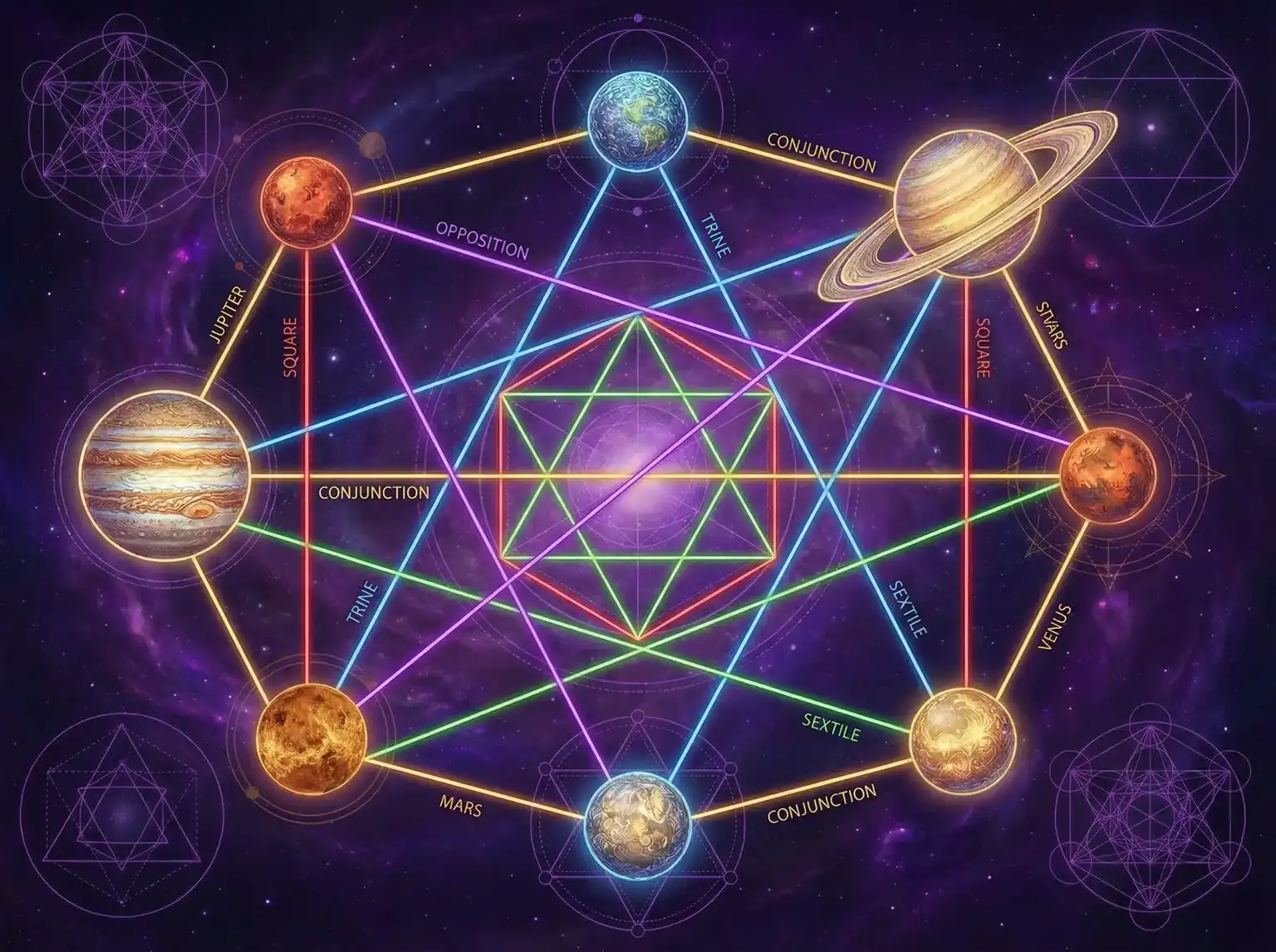 行星相位解读 - 顶蘑菇 | 占星学进阶